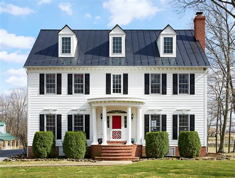 white colonial house with metal roof|this old house metal roof.